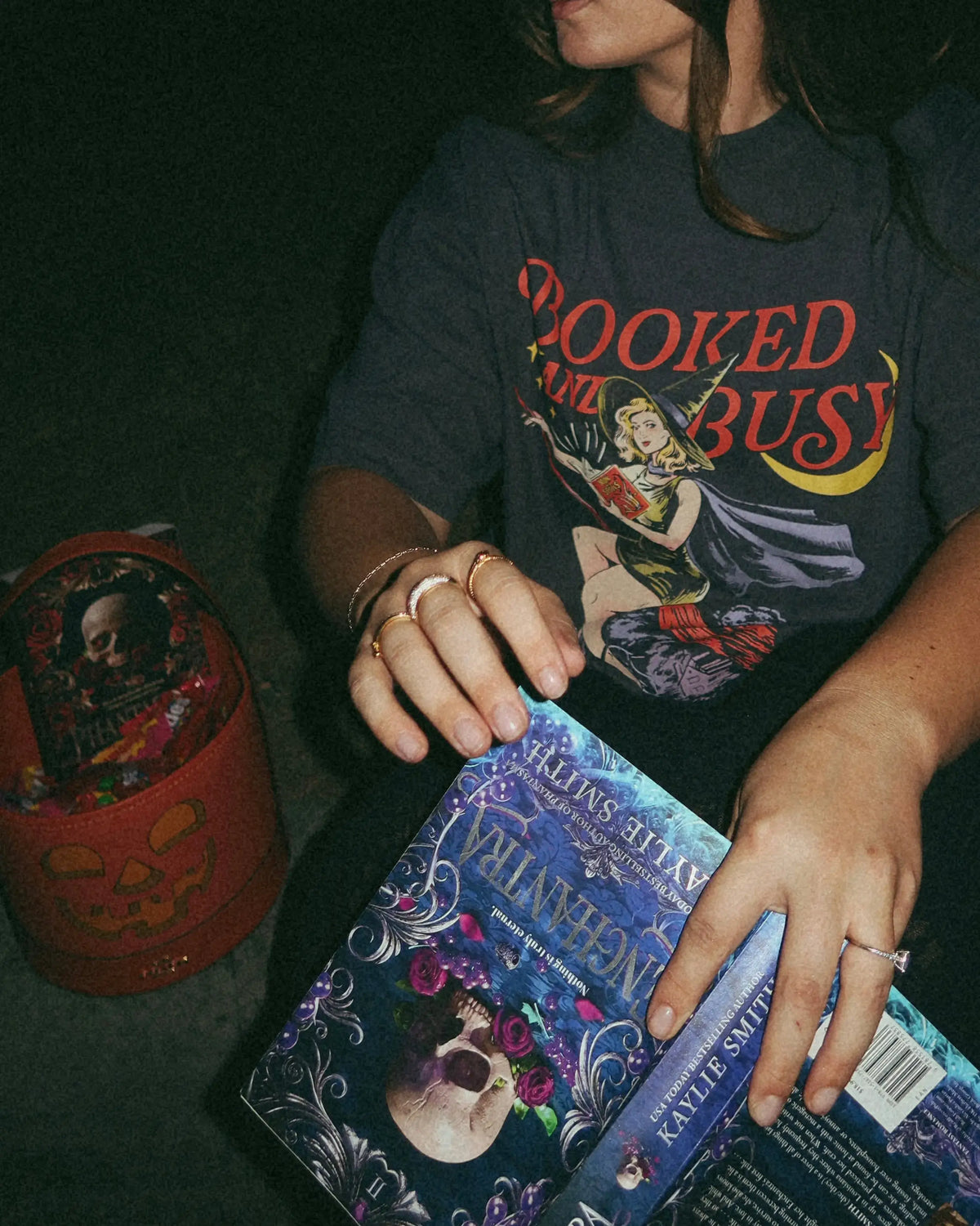 Booked and Busy Halloween Witch Tshirt