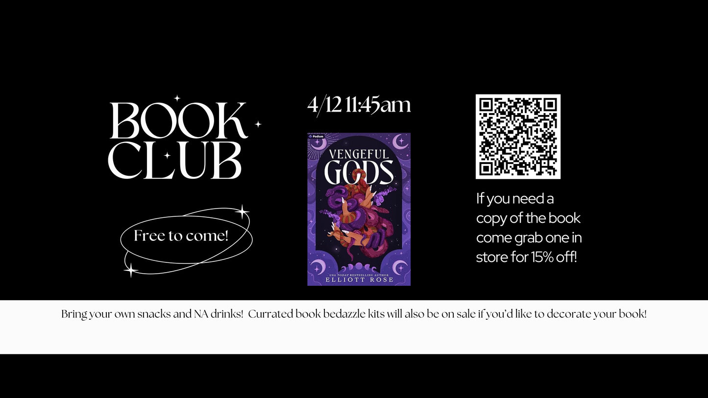 Vengeful Gods by Elliot Rose- Book Club Meeting 4/12 11:45am