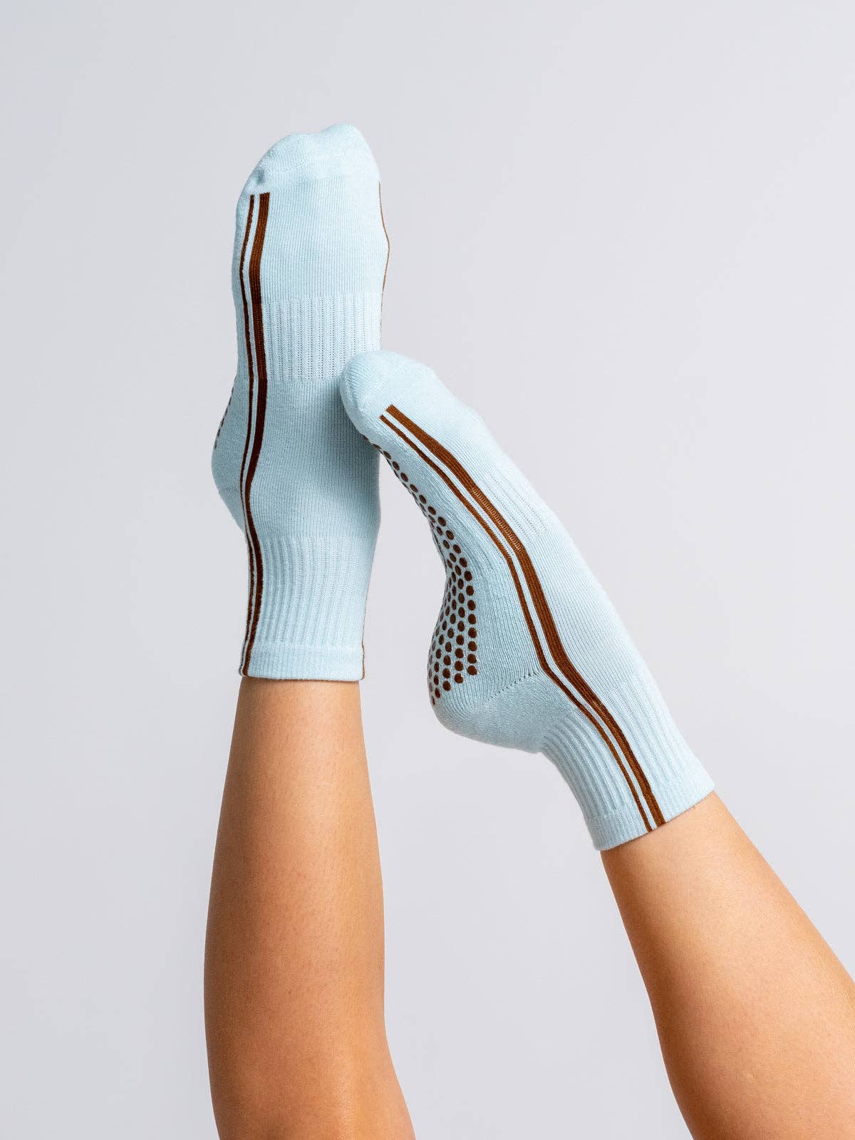 Quarter Socks - Retro Stripe Baby Blue