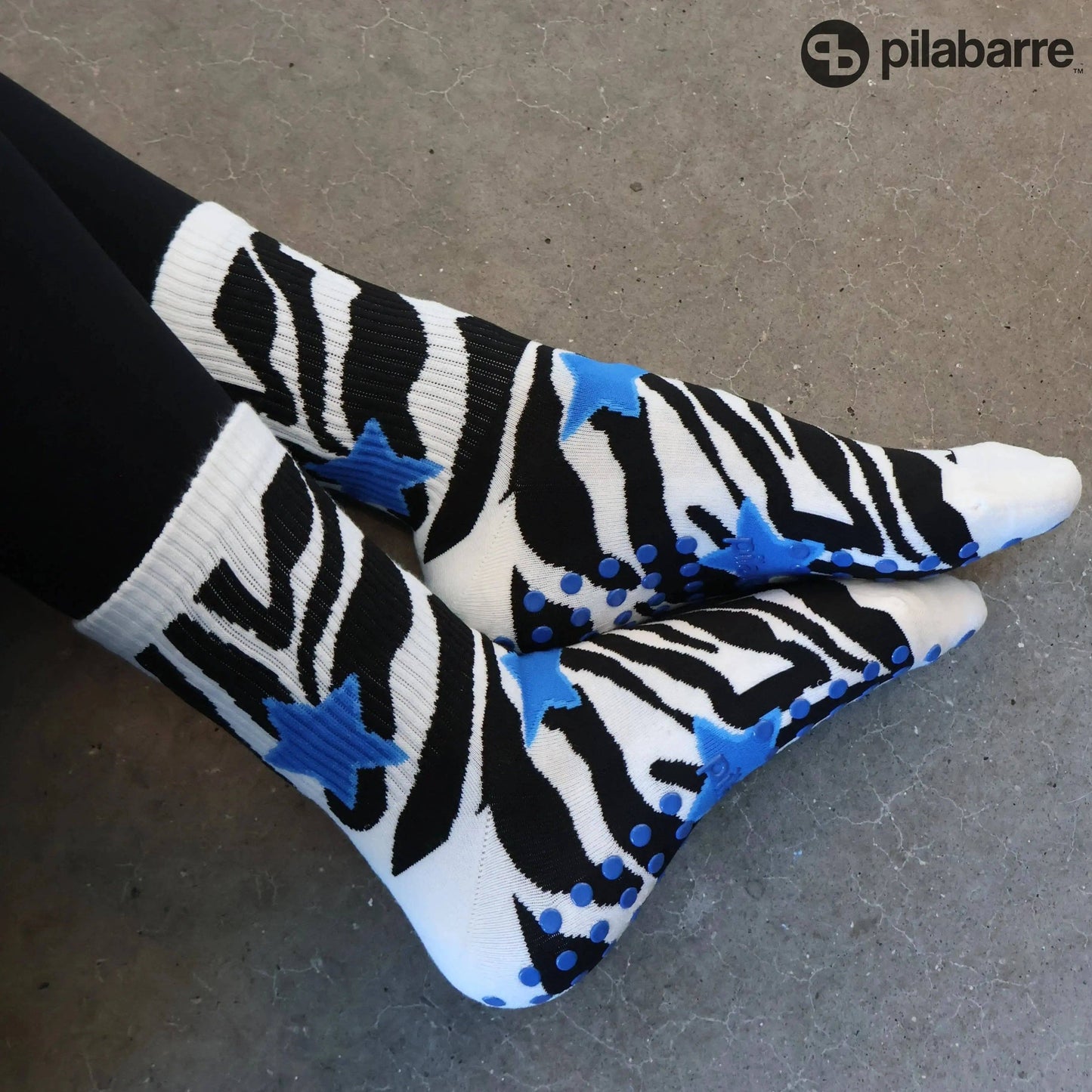 Zebra Star Grip Socks